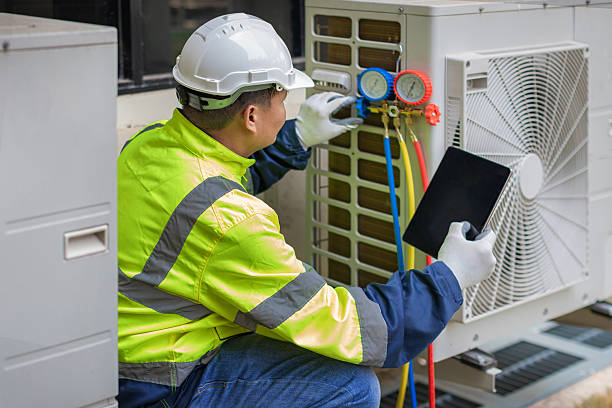 Professional Air Duct Cleaning technician working in Annandale, NJ